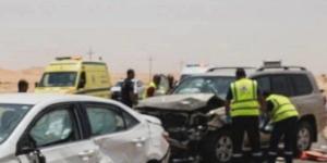 إصابة سيدة في حادث تصادم بين سيارتين بالطريق الصحراوي بالجيزة