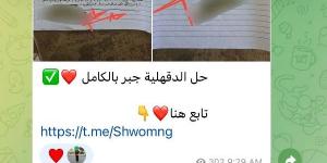 تداول إجابات جبر إعدادية الدقهلية والأقصر وعلوم المنيا على جروبات الغش بتليجرام