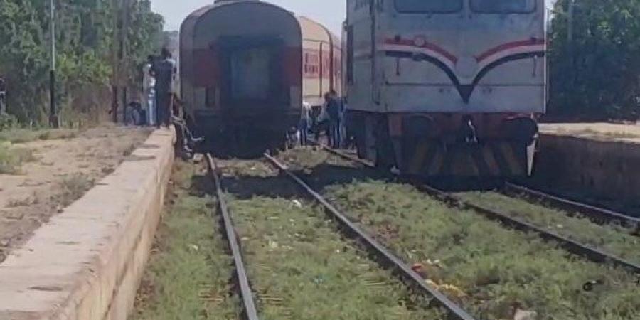 خروج عربة قطار أمام محطة ميت عنتر بالدقهلية دون إصابات